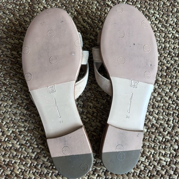 Gianvito Rossi Beya Suede Flat Sandals, Light Beige, size 38 (7.5) - Picture 6 of 14